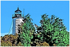 Cape Poge Lighthouse on Sunny Day on Martha's Vineyard